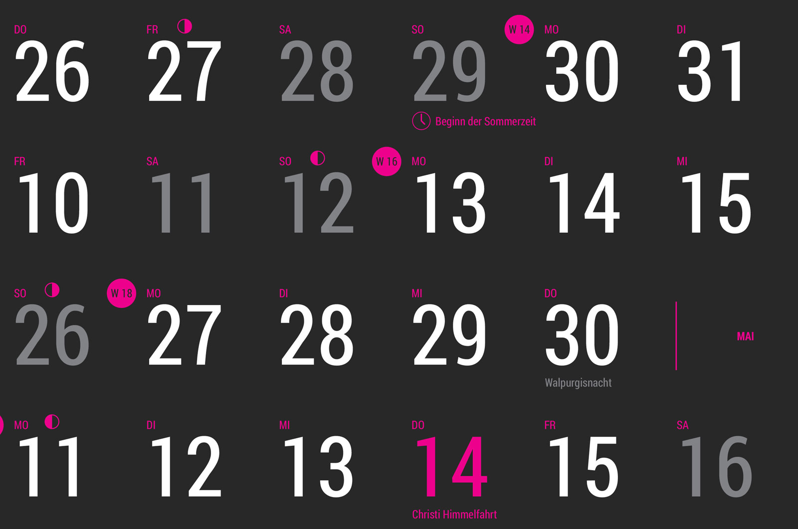 Alexander Glante - Works - Minimal Calendar