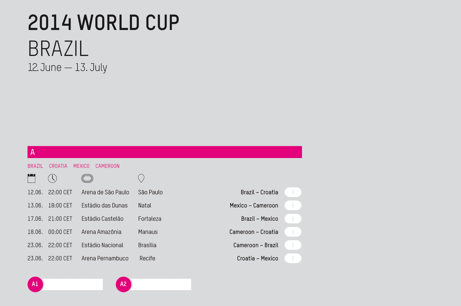 Alexander Glante - Works - World Cup 2014 Schedule - 02