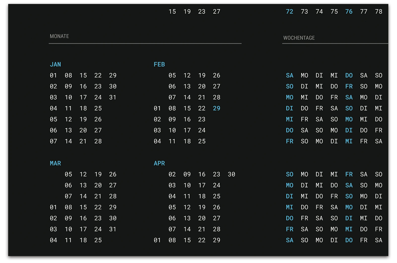 Alexander Glante - Works - Perpetual Calendar - 03