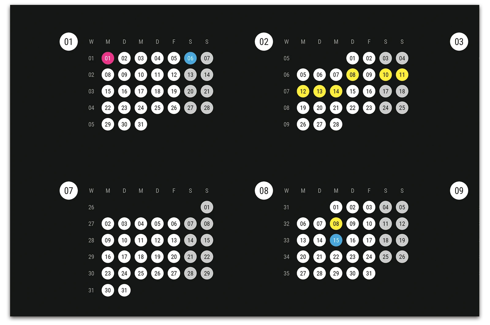 Alexander Glante - Works - Dotted Calendar 2017 - 02