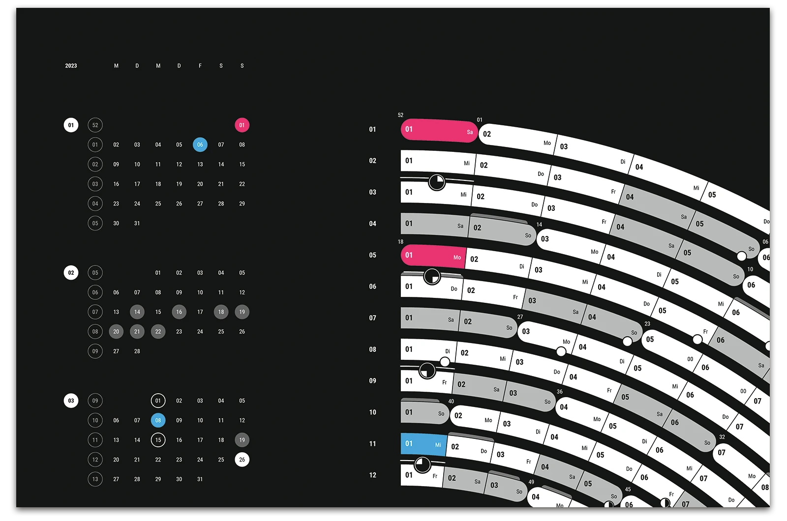 Alexander Glante - Works - Semicircle Calendar 2023 - 02