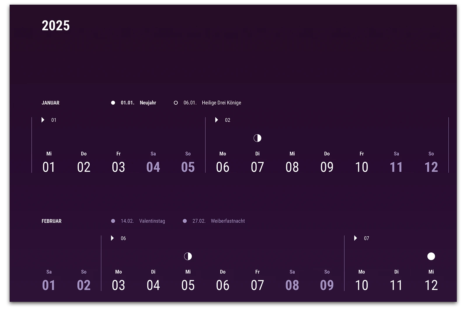 Alexander Glante - Works - Minimalistic Fade Calendar 2025  - 02